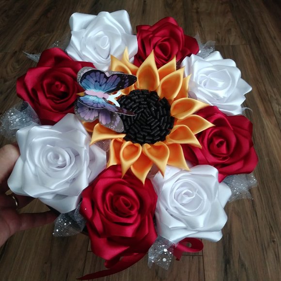 Hand Crafted | Accents | Satin Ribbon Eternity Roses Handmade Rose Box ...